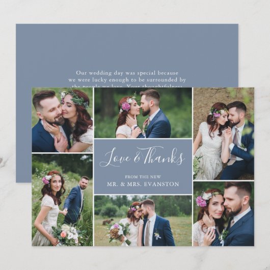 Foto Collage Weddenschap Hartelijk dank voor uw pl Bedankkaart (Voorkant / Achterkant)