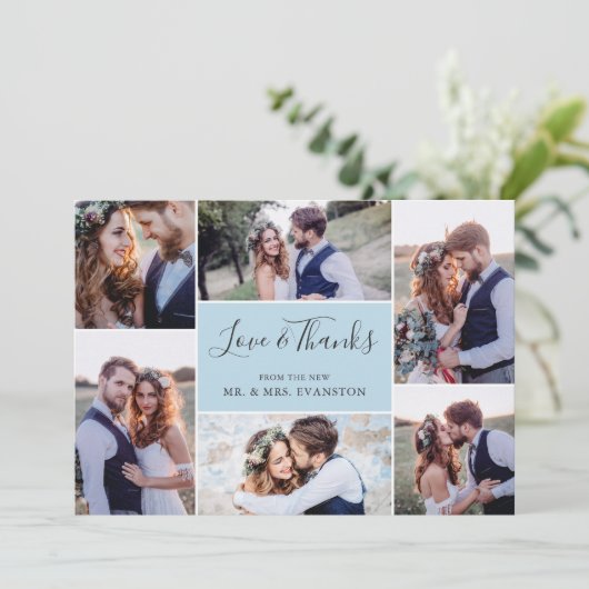 Foto Collage Weddenschap Hartelijk dank voor uw pl Bedankkaart (Staand voorkant)