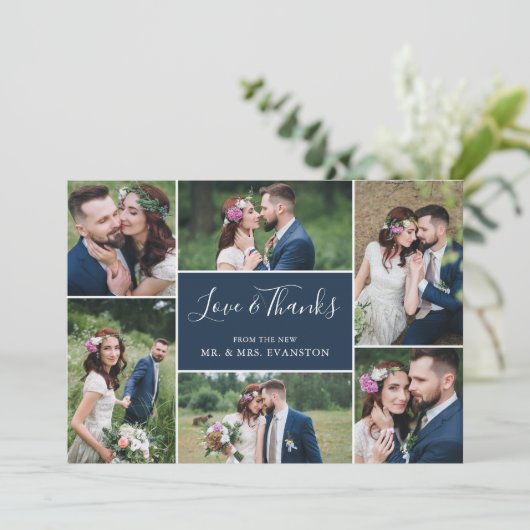 Foto Collage Weddenschap Hartelijk dank voor uw pl Bedankkaart (Staand voorkant)