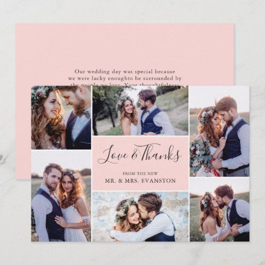 Foto Collage Weddenschap Hartelijk dank voor uw pl Bedankkaart (Voorkant / Achterkant)