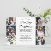 Foto Collage Weddenschappen Reception Elegant Elop Kaart (Staand voorkant)