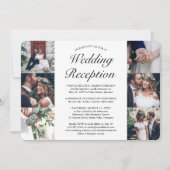 Foto Collage Weddenschappen Reception Elegant Elop Kaart (Voorkant)