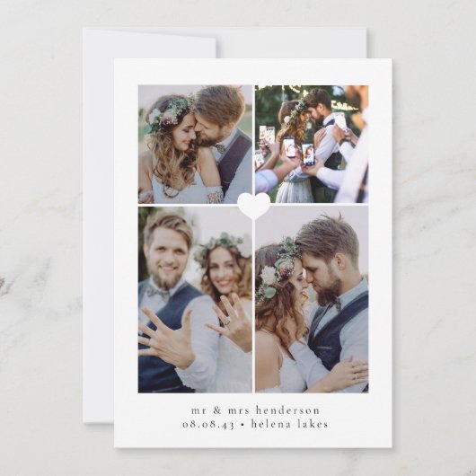 Foto Collage Wedding Bedankkaart (Voorkant)
