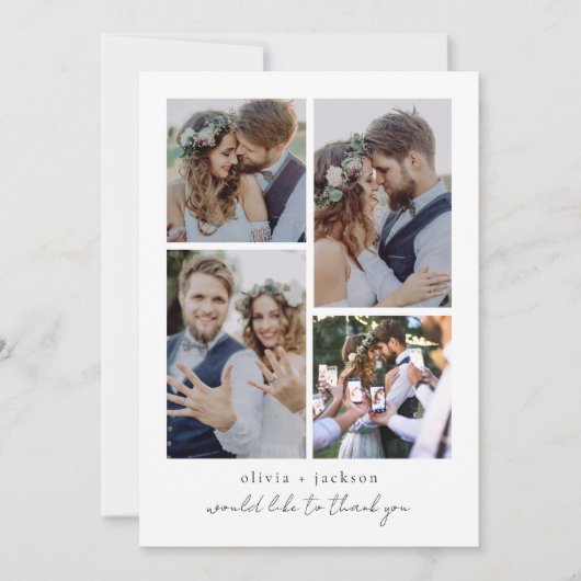 Foto Collage Wedding Bedankkaart (Voorkant)