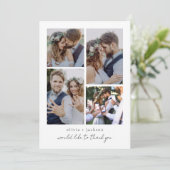 Foto Collage Wedding Bedankkaart (Staand voorkant)
