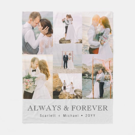 Foto Collage Wedding Fleece Deken (Voorkant)