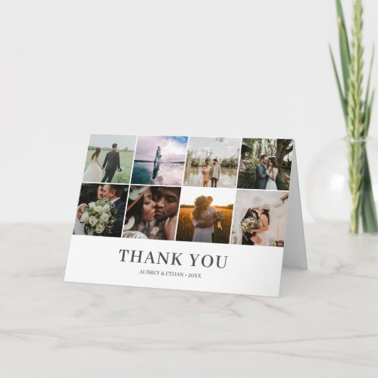 Foto Collage Wedding Hartelijk dank Bedankkaart (Voorkant)