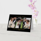 Foto Collage Wedding Hartelijk dank Gold Foil Kaar Folie Wenskaart (Orchidee)