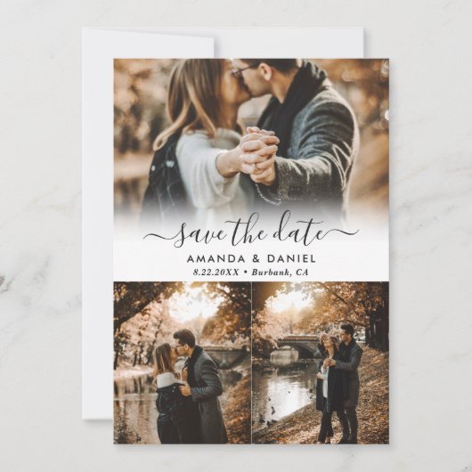 Foto Collage Wedding Save the Date Kaarten (Voorkant)