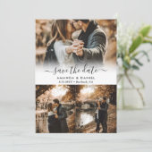 Foto Collage Wedding Save the Date Kaarten (Staand voorkant)