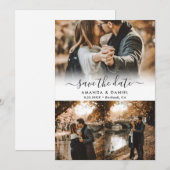 Foto Collage Wedding Save the Date Kaarten (Voorkant / Achterkant)