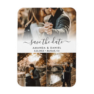 Foto Collage Wedding Save the Date Magneet