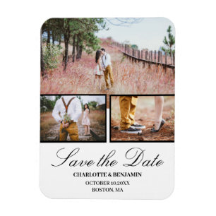 Foto Collage Wedding Save the Date Magnet Magneet