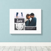 Foto Collage Wedding Sign. and for Signatnatans Canvas Afdruk (Insitu (Houten vloer))