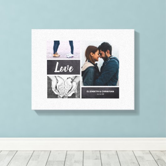 Foto Collage Wedding Sign. and for Signatnatans Canvas Afdruk (Insitu (Houten vloer))