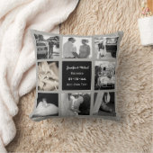 FOTO COLLAGE Wedding Vow Renewal Jubileum Grey Kussen (Deken)