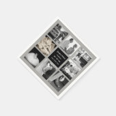 FOTO COLLAGE Wedding Vow Renewal Jubileum Grey Servetten (Hoek)