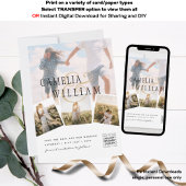 Foto Collage Witte Print of Digitale Trouw Uitnodi Kaart