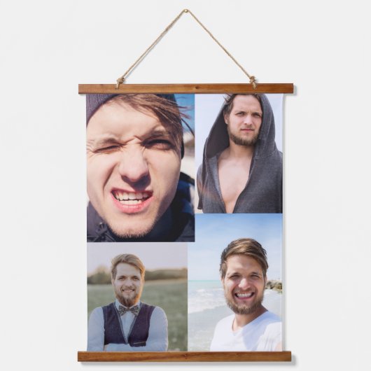 Foto Collage zette je gezicht op een Hangend Wandkleed (Voorkant)