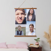Foto Collage zette je gezicht op een Hangend Wandkleed (Slaapkamer)