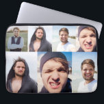 Foto Collage zette je gezicht op een Laptop Sleeve<br><div class="desc">Maak een laptophoes die echt een soort van soort is als je je gezicht (of foto's die je leuk vindt) aan dit computerhoesje toevoegt. Het heeft een overkoepelende kleurenafdruk die klaar is om met maximaal vier foto's te worden aangepast. De collage is het best geschikt voor verticaal georiënteerde of portretgeoriënteerde...</div>