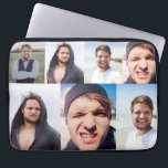 Foto Collage zette je gezicht op een Laptop Sleeve<br><div class="desc">Maak een laptophoes die echt een soort van soort is als je je gezicht (of foto's die je leuk vindt) aan dit computerhoesje toevoegt. Het heeft een overkoepelende kleurenafdruk die klaar is om met maximaal vier foto's te worden aangepast. De collage is het best geschikt voor verticaal georiënteerde of portretgeoriënteerde...</div>