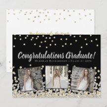 Foto collage zilver goud confetti afstuderen
