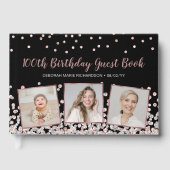 Foto Collage Zilver Roos Goud 100e Verjaardag Gastenboek (Voorkant)