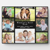Foto Collage Zwart 'Beste Papa ter Wereld' Fotoplaat (Voorkant)