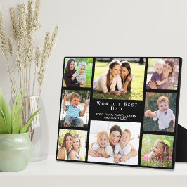 Foto Collage Zwart 'Beste Papa ter Wereld' Fotoplaat