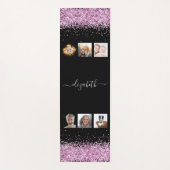Foto collage zwart blos roze naam script yogamat (Voorkant)
