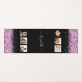 Foto collage zwart blos roze naam script yogamat (Voorkant (horizontaal))