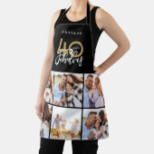 Foto collage zwart en goud 40e verjaardag moderne schort (Insitu)