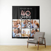 Foto collage zwart en roze 40 en fantastisch wandkleed (In situ)