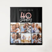 Foto collage zwart en roze 40 en fantastisch wandkleed (Voorkant)