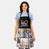 Foto collage zwart en roze moderne 40e verjaardag schort (Gedragen)