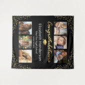 Foto Collage Zwart Goud Afstudeer Achtergrond Wandkleed (Voorkant (horizontaal))