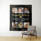 Foto Collage Zwart Goud Afstudeer Achtergrond Wandkleed (In situ)