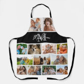 Foto Collage Zwarte Monogram Schort (Voorkant)