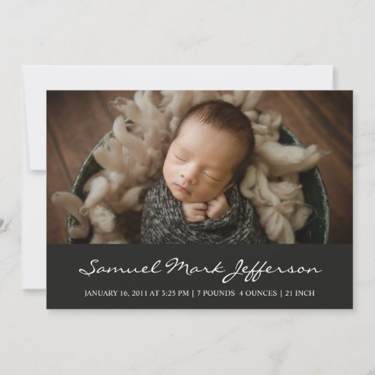 Foto collage zwarte pasgeboren baby unisex aankondiging (Voorkant)