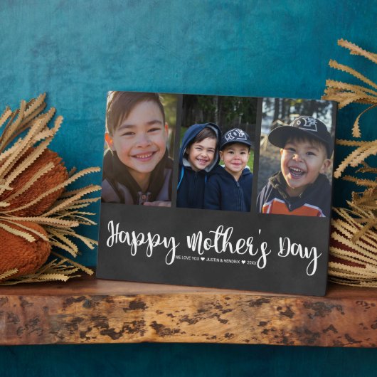 Foto-collageplaquette | Gelukkige Moederdag Fotoplaat (Zijkant)