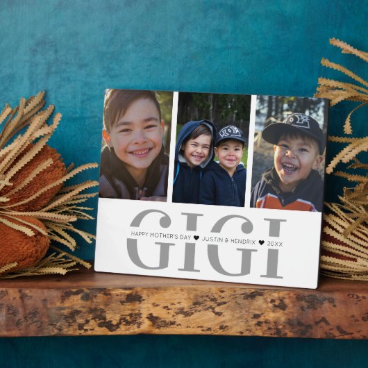 Foto-collageplaquette | Gigi | Moederdag Fotoplaat (Zijkant)