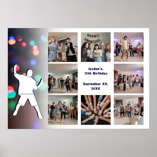 Foto-collagesjabloon voor 12e verluardagsfeest poster (Voorkant)