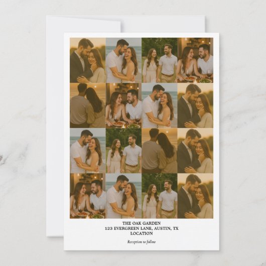 Foto collectie Minimale tekst bruiloft uitnodiging (Achterkant)