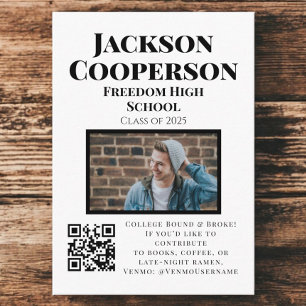 Foto College Fund QR Code Afstuderen Grappig Informatiekaartje