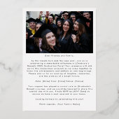 Foto College University Roos Gold Afstuderen Party Folie Uitnodiging (Achterkant)