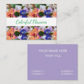 Foto Colorful Flowers Visitekaartje (Voorkant / Achterkant)