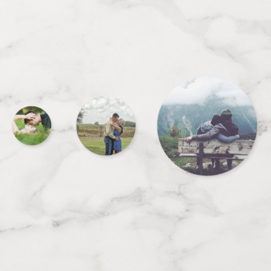 Foto confetti bruiloft gepersonaliseerde tafel dec (Voorkanten)