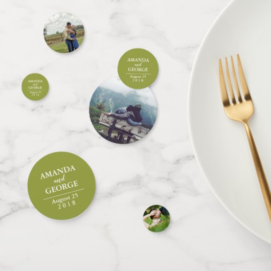 Foto confetti bruiloft gepersonaliseerde tafel dec (Groep)