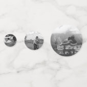 Foto confetti bruiloft marine en gouden tafel deco (Voorkanten)